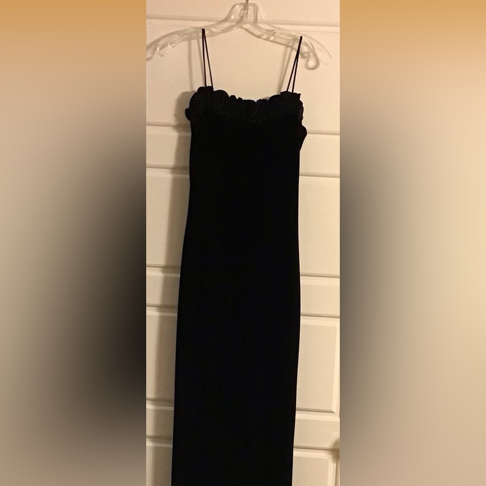 Black Velvet Maxi Length Slip Dress
